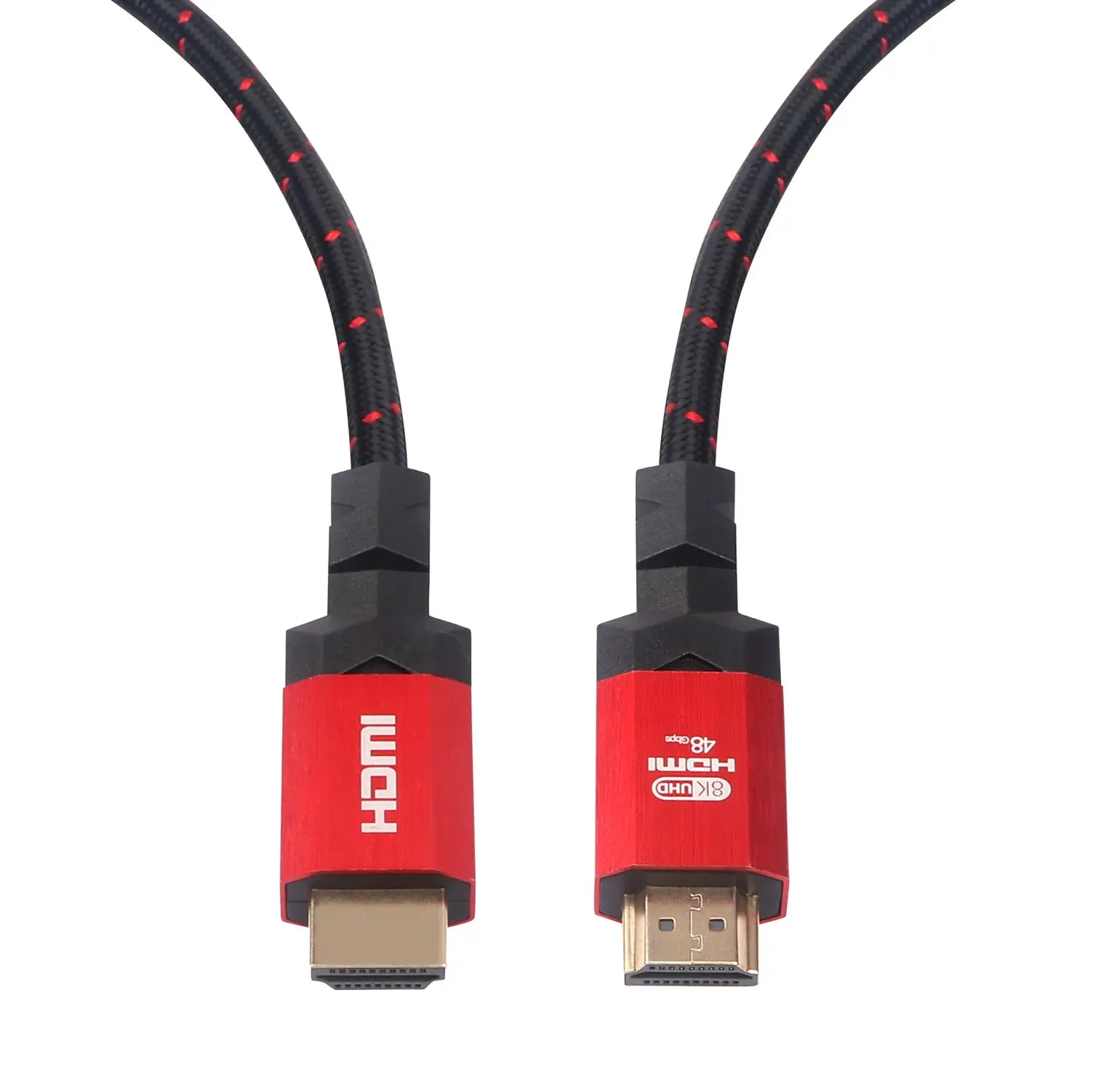 Certified Snug-Fit HDMI 2.1 Cable with Aluminum Shell and Cotton Mesh Sleeve - Durable and High-Performance for 8K@60Hz, 4K@120Hz, 48Gbps Bandwidth