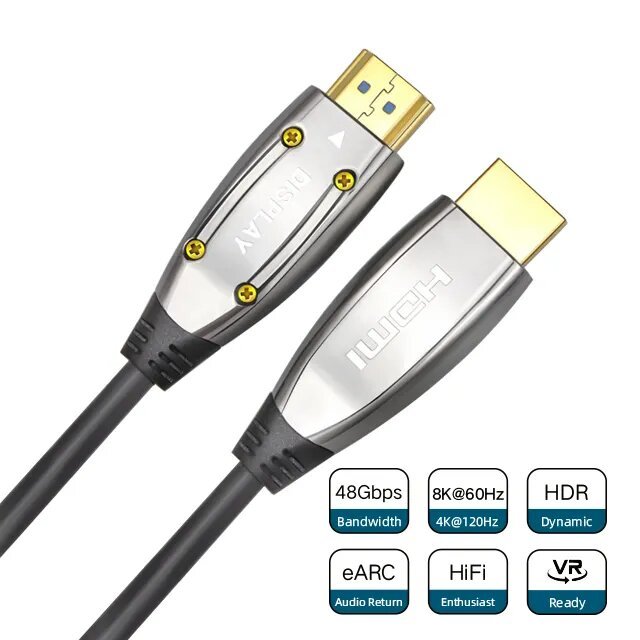 Premium Fiber Optic HDMI 2.1 Cable (AOC) for 10m-100m Long-Distance Performance, 8K@60Hz, 4K@120Hz, Ultra High-Speed for Gaming & Home Theater