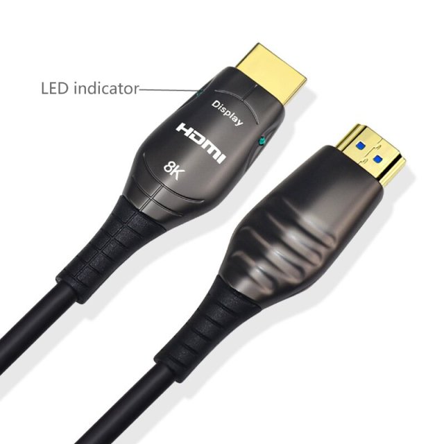 Premium Fiber Optic HDMI 2.1 Cable (AOC) for 10m-100m Long-Distance Performance, 8K@60Hz, 4K@120Hz, with LED indicator  for Gaming & Home Theater