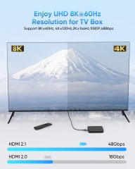 Ultra Slim Certified HDMI 2.1 Cable with Aluminum Shell - Lightweight, Durable, and High-Performance for 8K@60Hz, 4K@120Hz, 48Gbps Bandwidth