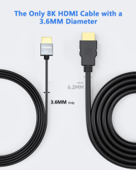 Ultra Slim Certified HDMI 2.1 Cable with Aluminum Shell - Lightweight, Durable, and High-Performance for 8K@60Hz, 4K@120Hz, 48Gbps Bandwidth