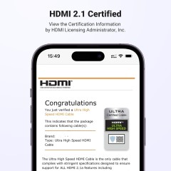 Ultra Slim Certified HDMI 2.1 Cable - Lightweight, Flexible, and High-Performance for 8K@60Hz, 4K@120Hz, 48Gbps Bandwidth