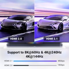 Ultra Slim Certified HDMI 2.1 Cable - Lightweight, Flexible, and High-Performance for 8K@60Hz, 4K@120Hz, 48Gbps Bandwidth