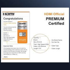 Premium Certified HDMI 2.0 Cable with Zinc alloy Connector & EMI Shielding - High-Speed 4K@60Hz, HDR, ARC Support, Durable & Reliable for Home Theater, Gaming, and Professional AV Setups