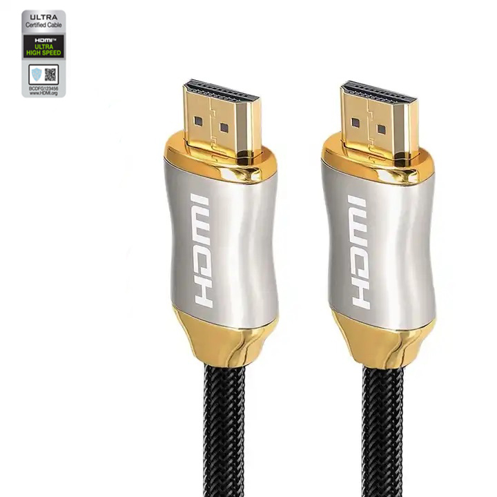 Certified HDMI 2.1 Cable with Zinc Alloy Connector & Nylon Sleeve - Ultra HD 8K@60Hz, 4K@120Hz, 48Gbps Bandwidth for Home Theater, Gaming, and Professional AV Systems