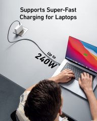 Middle end USB4.0 Cable - 40Gbps High-Speed Data Transfer, 240W Power Delivery, 8K @60Hz Video Output, Twisted Pair Wire, Cypress CPD2103 E-Marker for Enhanced Performance