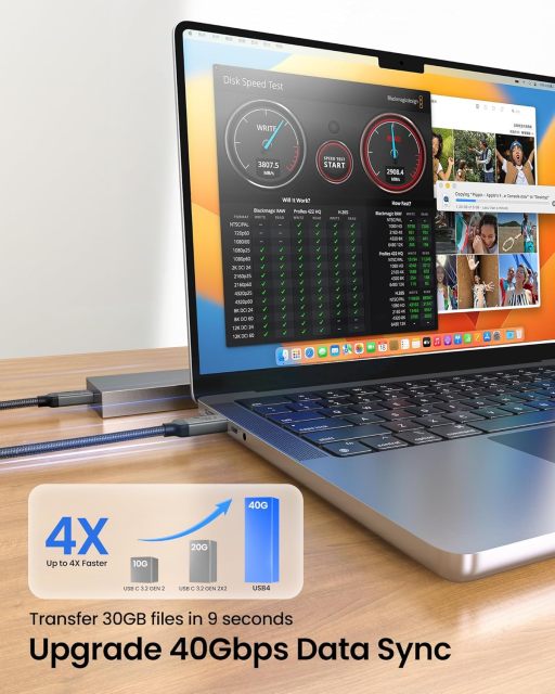 USB-IF Certified High end USB4.0 Cable – 40Gbps High-Speed Data Transfer, 240W Power Delivery, 8k @60hz video Output ,Coaxial Cable Wire, Cypress CPD2103 E-Marker for Enhanced Performance
