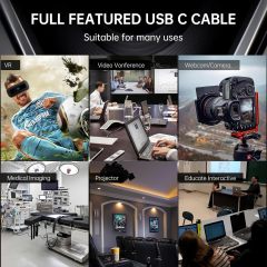 Fiber Optic USB3.2 Cable - Long-Distance 5m-15m High-Speed Data Transfer up to 10Gbps, PD 60W, 4K@60Hz Video, Fiber Optic Wire, Built-in Double E-Marker Chip