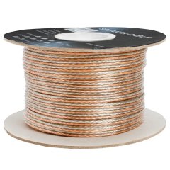Premium Performance HiFi Speaker Wire Cable, BC and TC Conductor, CL2 Rated, Clear PVC, Audio Cable for Home Theater, HiFi, and Surround Sound Systems