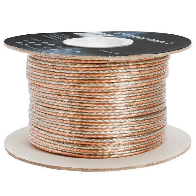 Premium Performance HiFi Speaker Wire Cable, BC and TC Conductor, CL2 Rated, Clear PVC, Audio Cable for Home Theater, HiFi, and Surround Sound Systems
