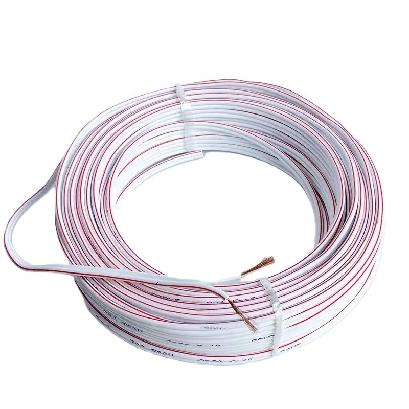 Premium Performance  HiFi Speaker Wire Cable, Bare Copper Conductor, White PVC with Blue Stripe, , for Home Theater, HiFi, Surround or Auto Amps