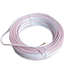 Premium Performance  HiFi Speaker Wire Cable, Bare Copper Conductor, White PVC with Blue Stripe, , for Home Theater, HiFi, Surround or Auto Amps