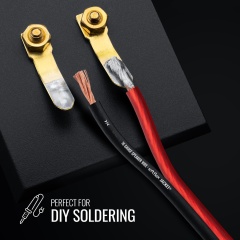 Premium Performance HiFi Speaker Wire Cable, Bare Copper Conductor, Red/Black PVC Jacket, for Home Theater, HiFi, Surround or Auto Amps