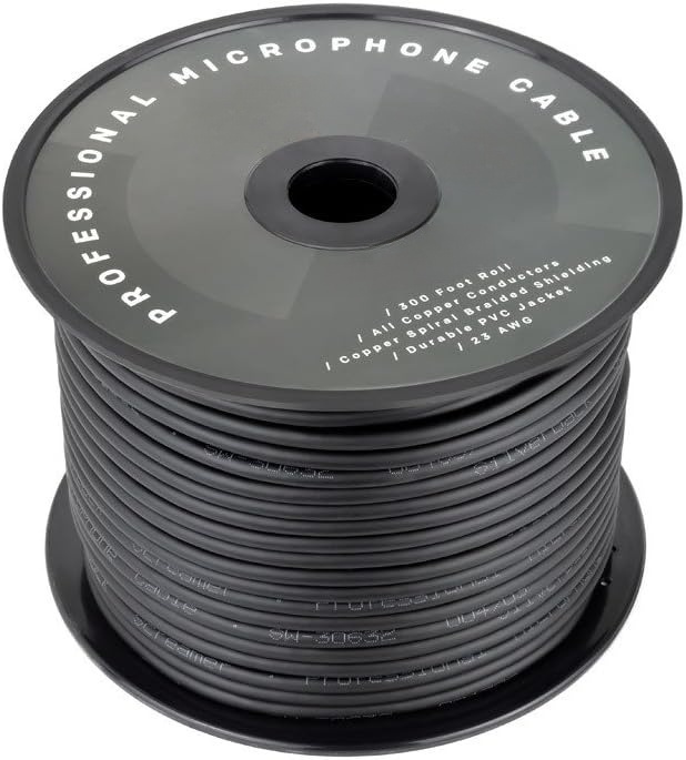 Professional Bulk Microphone Cable - 24 AWG OFC Bare Copper Conductors, 96-Strand Copper Shielding, Low-Noise for Studio & Live Sound