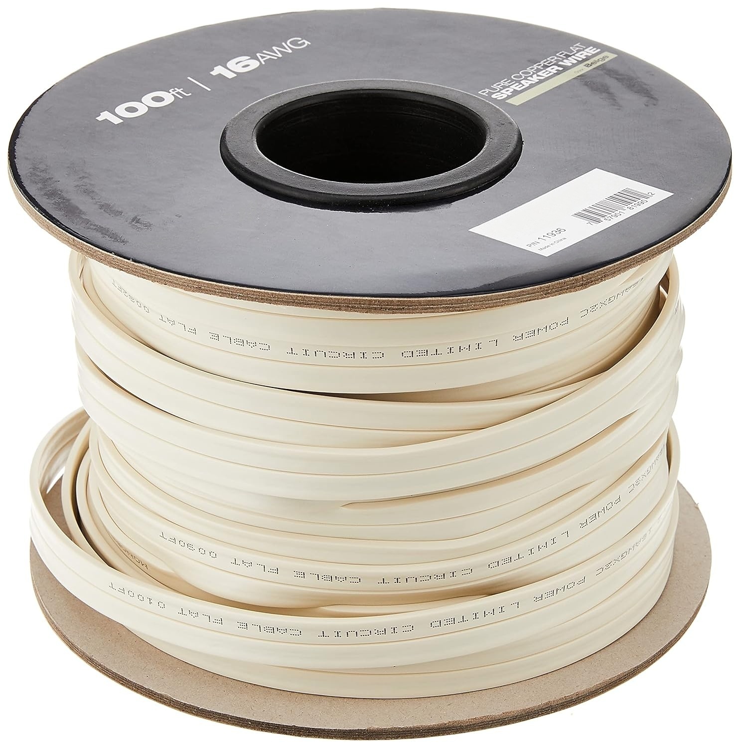 Premium Performance  HiFi Speaker Wire Cable, Bare Copper Conductor, Flat Design, CL2 Rated PVC, White - Audio Cable for Home Theater, HiFi, and Surround Sound Systems