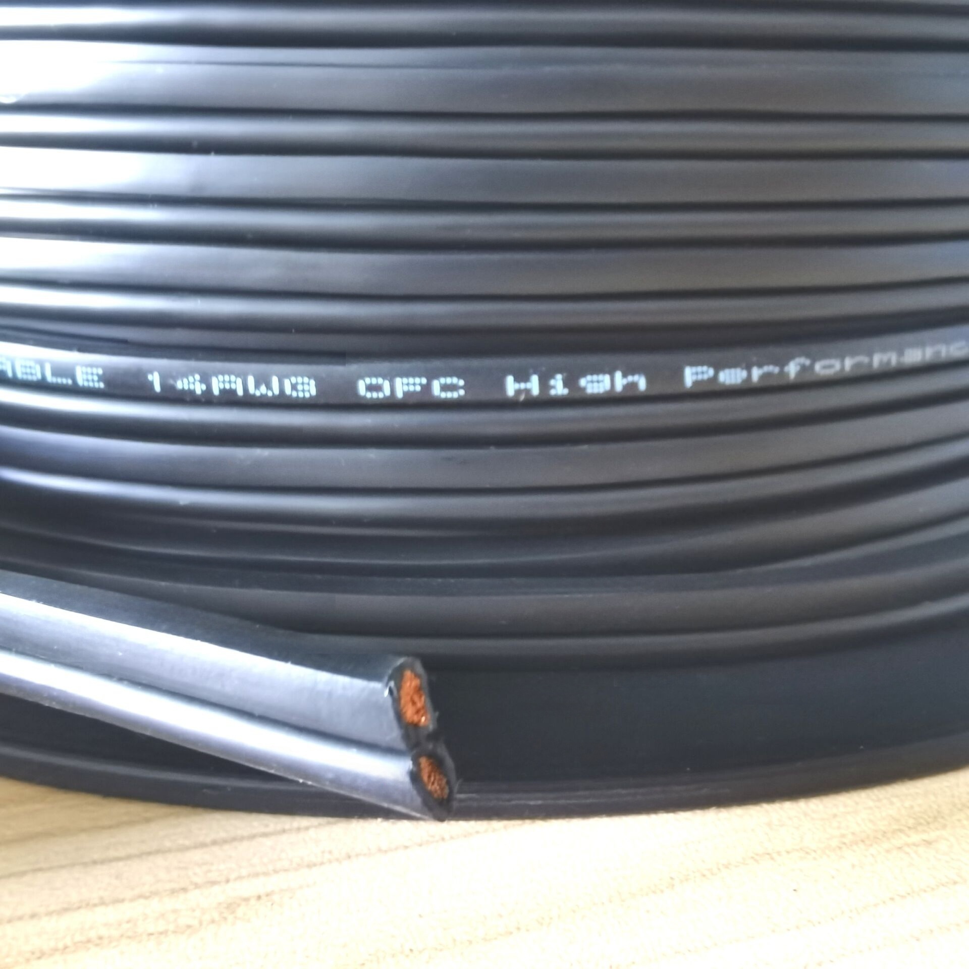 Premium Performance HiFi Speaker Wire Cable, Bare Copper Conductor, Round/Square Design, CL2 Rated PVC, Black - Audio Cable for Home Theater, HiFi, and Surround Sound Systems