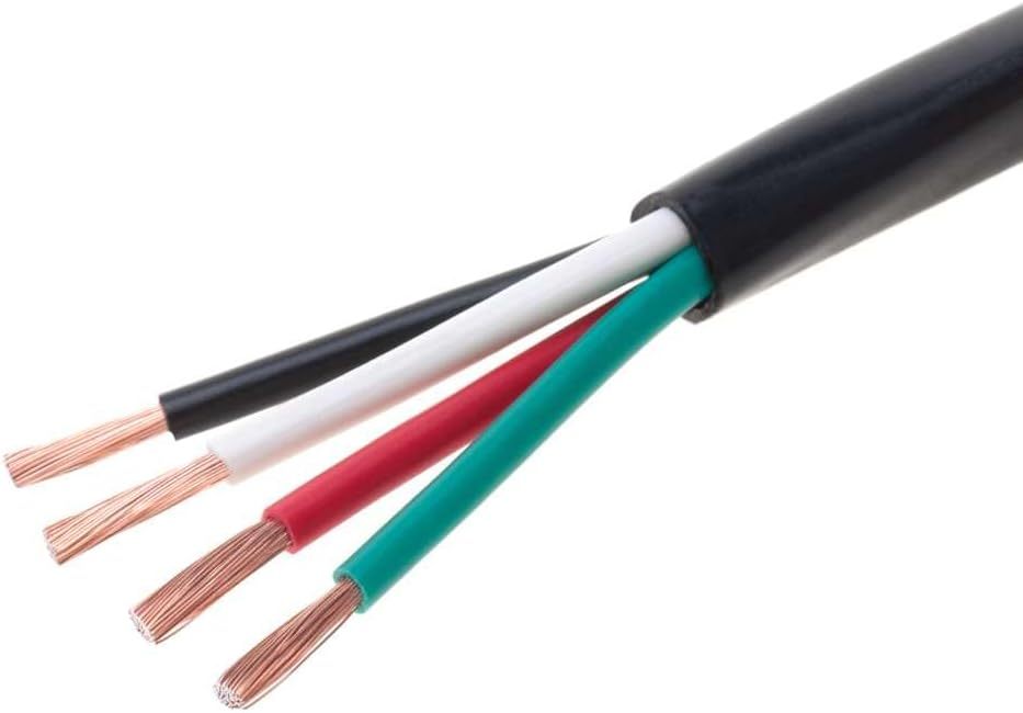 Premium Performance In-Wall Audio Speaker Wire Cable, 4 Conductors – Bare copper conductor ,CL2 Rated, PVC White - for Home Theater, HiFi, and Surround Sound Systems