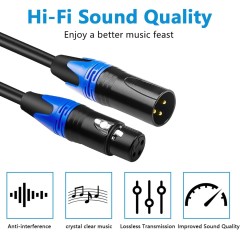 Premium XLR Microphone Cable with 22AWG OFC Conductor & Double Shielding – Professional-Grade Audio for Studios, Live Performances, and Broadcast