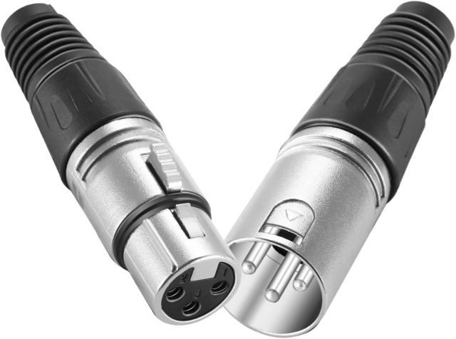 Professional 3-Pin XLR Solder-Type Connector (Male & Female) – Nickel-Tin Body, Copper Pins for Reliable Audio Connections