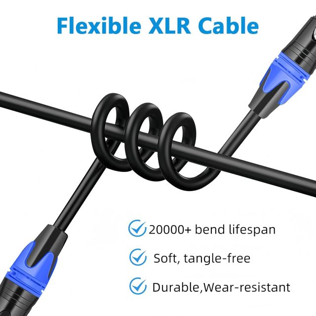 Premium XLR Microphone Cable with 22AWG OFC Conductor & Double Shielding – Professional-Grade Audio for Studios, Live Performances, and Broadcast