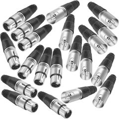 Professional 3-Pin XLR Solder-Type Connector (Male & Female) – Nickel-Tin Body, Copper Pins for Reliable Audio Connections