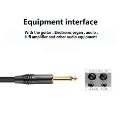 Middle end  1/4" TS to 1/4" TS Instrument Cable - 24AWG OFC Conductor & Double Shielding for Professional Audio Performance