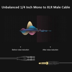 Middle end 1/4" TS to XLR Male Microphone Cable – 24AWG OFC Conductor & Double Shielding for Studio & Live Audio
