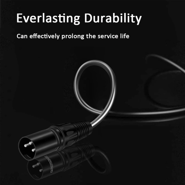 Middle end 1/4" TS to XLR Male Microphone Cable – 24AWG OFC Conductor & Double Shielding for Studio & Live Audio