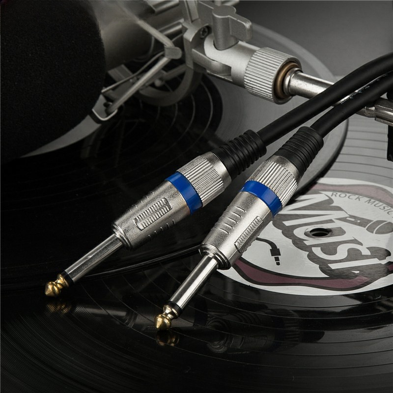 Entry level 1/4" TS to 1/4" TS Instrument Cable - 26AWG OFC Conductor & Double Shielding for Professional Audio Performance