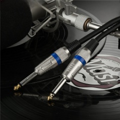 Entry level 1/4" TS to 1/4" TS Instrument Cable - 26AWG OFC Conductor & Double Shielding for Professional Audio Performance