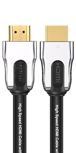 Certified HDMI 2.1 Cable with Zinc Alloy Connector - Ultra HD 8K@60Hz, 4K@120Hz, 48Gbps Bandwidth for Home Theater, Gaming, and Professional AV Systems