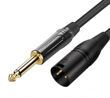 Middle end 1/4" TS to XLR Male Microphone Cable – 24AWG OFC Conductor & Double Shielding for Studio & Live Audio
