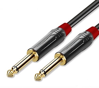 Middle end  1/4" TS to 1/4" TS Instrument Cable - 24AWG OFC Conductor & Double Shielding for Professional Audio Performance