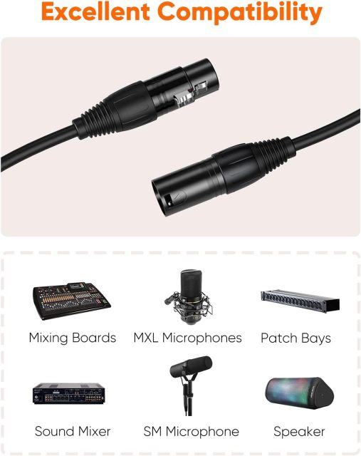 Middle end  XLR Microphone Cable with 24AWG OFC Conductor & Double Shielding – Professional-Grade Audio for Studios, Live Performances, and Broadcast