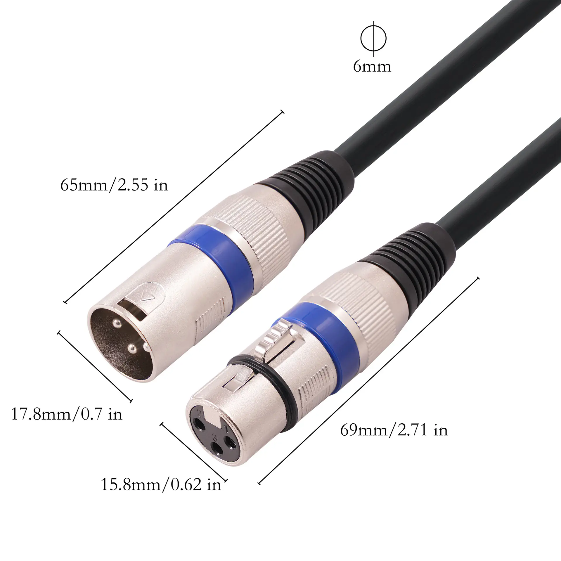 Entry level XLR Microphone Cable with 26AWG OFC Conductor & Double Shielding – Professional-Grade Audio for Studios, Live Performances, and Broadcast