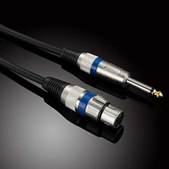 Entry level 1/4" TS to XLR Female Microphone Cable - 26AWG OFC & Double Shielding for Studio & Stage Applications