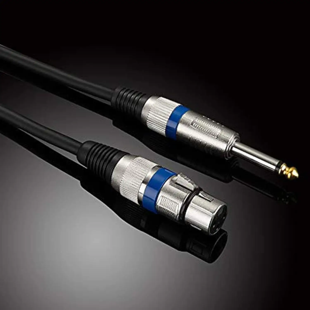 Entry level 1/4" TS to XLR Female Microphone Cable - 26AWG OFC & Double Shielding for Studio & Stage Applications