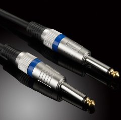 Entry level 1/4" TS to 1/4" TS Instrument Cable - 26AWG OFC Conductor & Double Shielding for Professional Audio Performance
