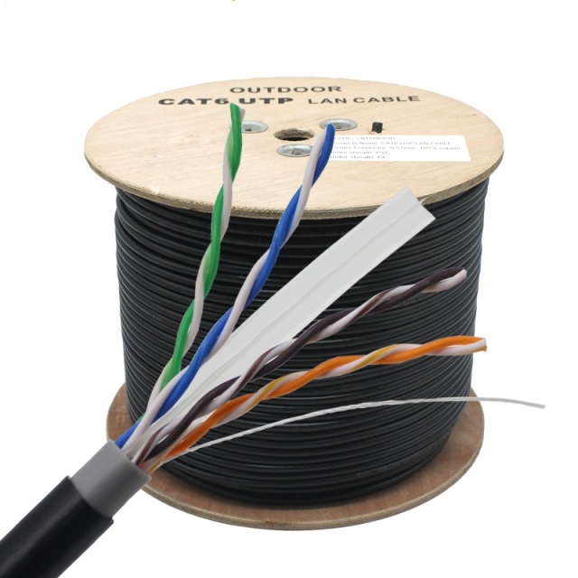 Outdoor CAT6 U/UTP BC Waterproof PVC Cable 305m - Durable Unshielded Ethernet Cable with Bare Copper, Fluke Test passed for Reliable High-Speed Networks in Harsh Environments