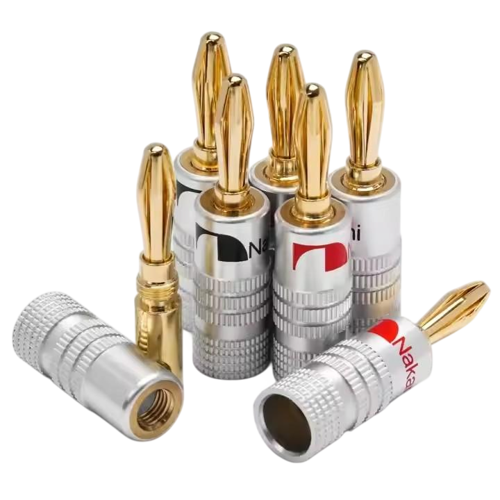 Gold Plated Speaker Banana Plugs, Open Screw Type, for Speaker Wire, Home Theater, Wall Plates - Premium Connectivity for Superior Audio Performance,2 Piece