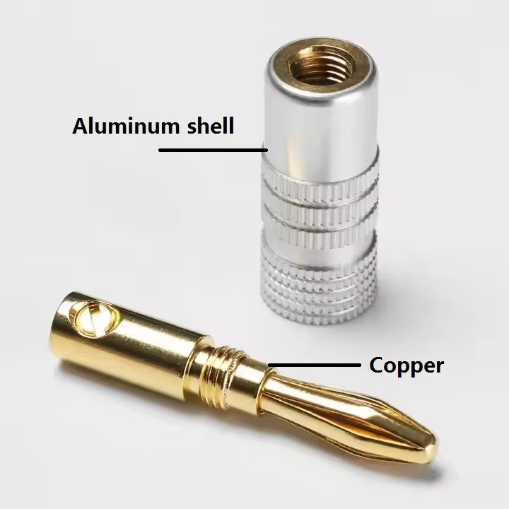 Gold Plated Speaker Banana Plugs, Open Screw Type, for Speaker Wire, Home Theater, Wall Plates - Premium Connectivity for Superior Audio Performance,2 Piece