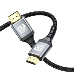 Certified HDMI 2.1 Cable with Aluminum Shell - Ultra HD 8K@60Hz, 4K@120Hz, 48Gbps Bandwidth for Home Theater, Gaming, and Professional AV Systems