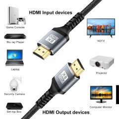 Certified HDMI 2.1 Cable with Aluminum Shell - Ultra HD 8K@60Hz, 4K@120Hz, 48Gbps Bandwidth for Home Theater, Gaming, and Professional AV Systems