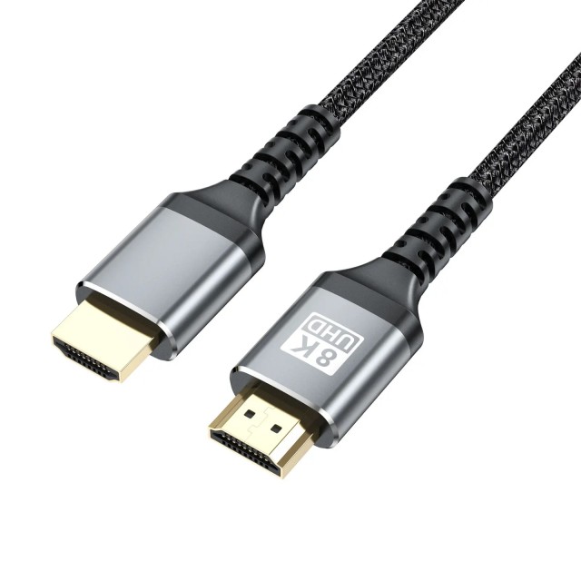 Certified HDMI 2.1 Cable with Aluminum Shell - Ultra HD 8K@60Hz, 4K@120Hz, 48Gbps Bandwidth for Home Theater, Gaming, and Professional AV Systems