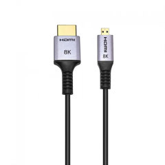 Ultra Slim Certified HDMI 2.1 Cable with Aluminum Shell HDMI to Micro HDMI (A to D) - Lightweight, Durable, and High-Performance for 8K@60Hz, 4K@120Hz, 48Gbps Bandwidth