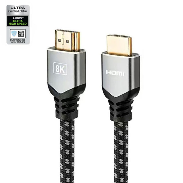 Certified HDMI 2.1 Cable with Aluminum Shell,Cotton Mesh sleeve - Ultra HD 8K@60Hz, 4K@120Hz, 48Gbps Bandwidth for Home Theater, Gaming, and Professional AV Systems