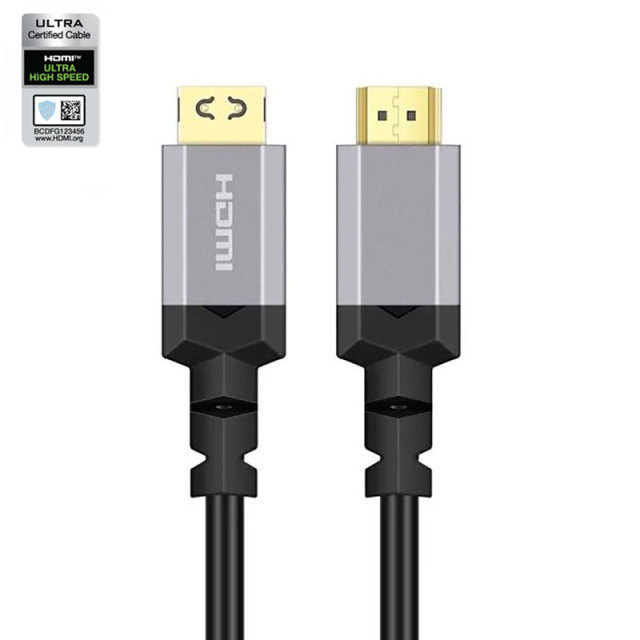 Certified Snug-Fit HDMI 2.1 Cable with Aluminum Shell and Cotton Mesh Sleeve - Durable and High-Performance for 8K@60Hz, 4K@120Hz, 48Gbps Bandwidth
