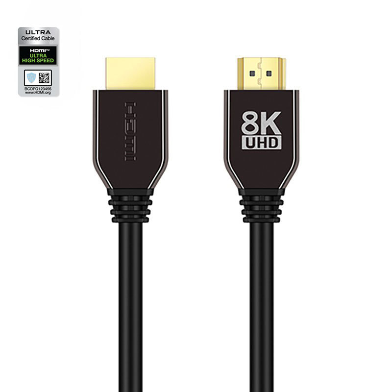 Certified HDMI 2.1 Cable with Zinc Alloy Connector - Ultra HD 8K@60Hz, 4K@120Hz, 48Gbps Bandwidth for Home Theater, Gaming, and Professional AV Systems