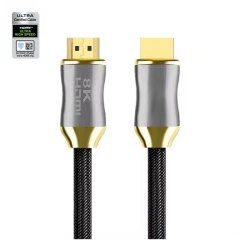Certified HDMI 2.1 Cable with Zinc Alloy Connector & Nylon Sleeve - Ultra HD 8K@60Hz, 4K@120Hz, 48Gbps Bandwidth for Home Theater, Gaming, and Professional AV Systems