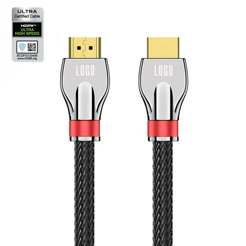 Certified HDMI 2.1 Cable with Zinc Alloy Connector & Nylon Sleeve - Ultra HD 8K@60Hz, 4K@120Hz, 48Gbps Bandwidth for Home Theater, Gaming, and Professional AV Systems